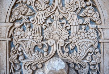 plasterwork in Tabatabaei historic house in Kashan city, Iran