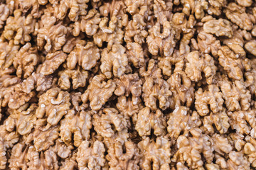 Walnut background close up texture