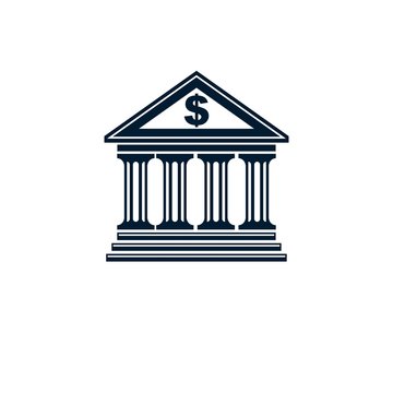 Banking conceptual logo, unique vector symbol. Banking system. T