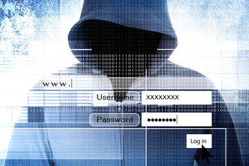 Hacker With Log On Screen,Computer Fraud Concept Background - 132339495