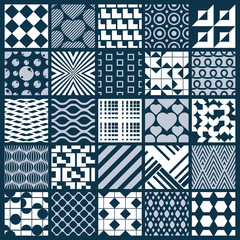 Collection of vector abstract seamless compositions, symmetric o