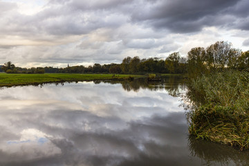 reflection of clouds in water
