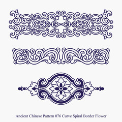 Ancient Chinese Pattern of Curve Spiral Border Flower