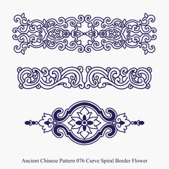 Ancient Chinese Pattern of Curve Spiral Border Flower