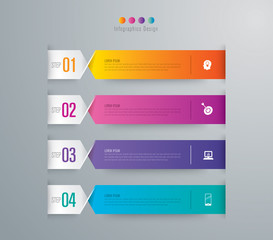 Infographic design vector and business icons with 4 options.