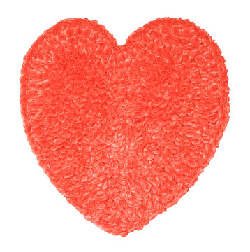 Heart shaped made from red cellophane