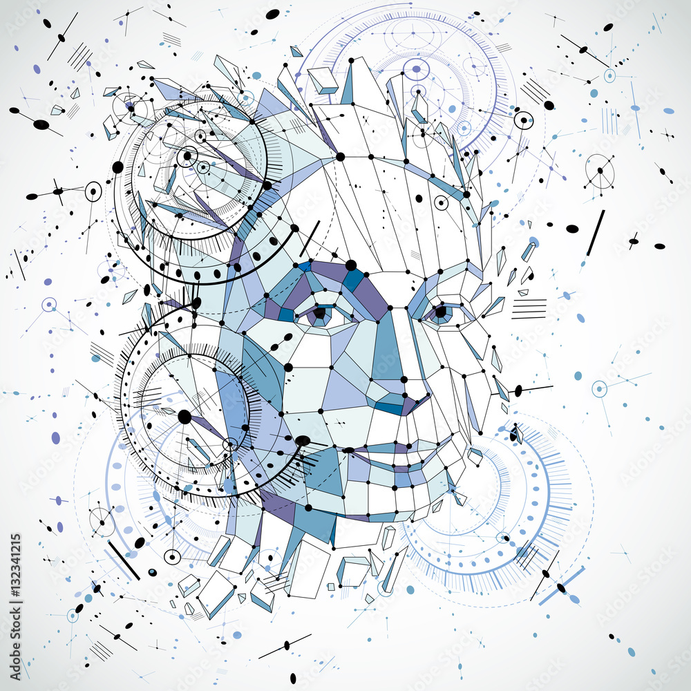 Poster communication technology 3d vector background made with engineer