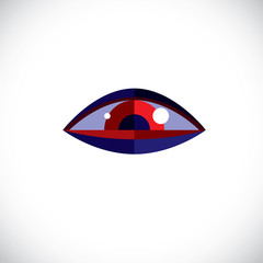 Art modern illustration of human eye, part of personality face,