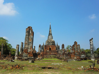 Ayutthaya ancient Buddhist temple ruins north of Bangkok