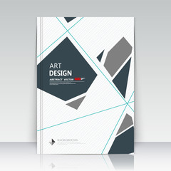 Abstract composition. Straight lines font texture. Black, grey figure section trademark. White a4 brochure title sheet. Creative logo icon. Commercial offer banner form. Minimalistic ad flyer fiber.
