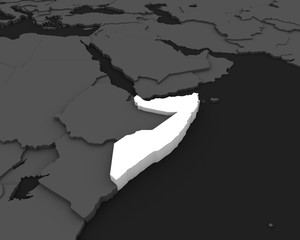 somalia map 3D illustration