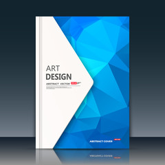 Abstract composition. Blue sapphire construction. White triangle section trademark. A4 brochure title sheet. Creative figure logo icon. Commercial offer banner form. Ad flyer fiber. Headline element.
