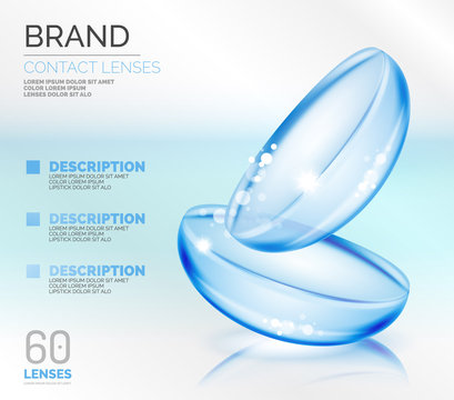 Vector eye contacts lenses ad template