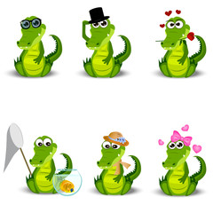 Naklejka premium cute crocodile or alligator