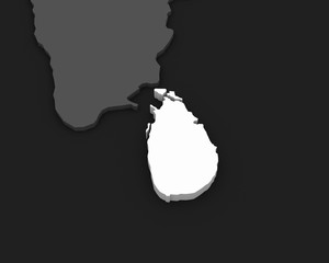 sri lanka map 3D rendering