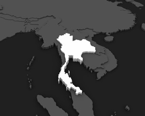 thailand map 3D rendering