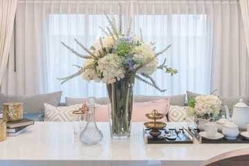 luxury table set on dinnig table in dining room