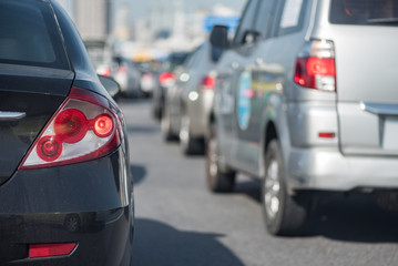 Naklejka premium traffic jam on express way
