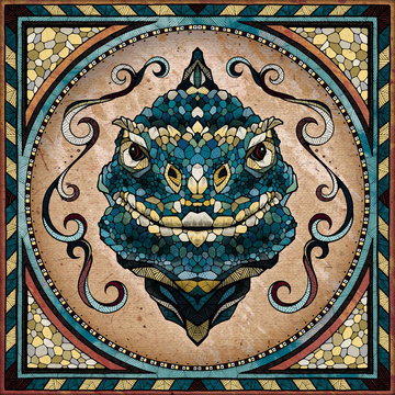 Lizard motif, illustration 