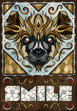 Hyena motif, illustration 