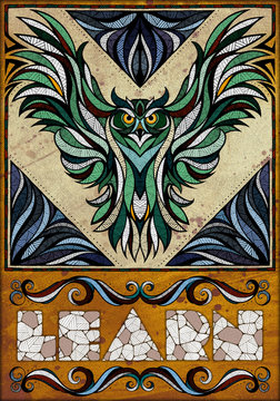 Owl motif, illustration 