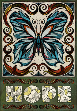 Butterfly motif, illustration 