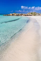 Deurstickers Elafonissi Strand, Kreta, Griekenland Beroemd roze koraalstrand van Elafonissi (Elafonisi) op Kreta, Middellandse Zee, Griekenland