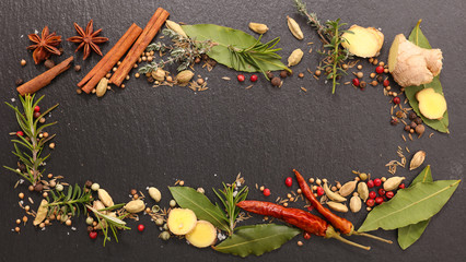 assorted spice and herbs