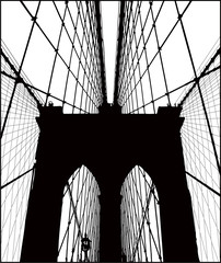 Brooklyn Bridge vector silhouette. 