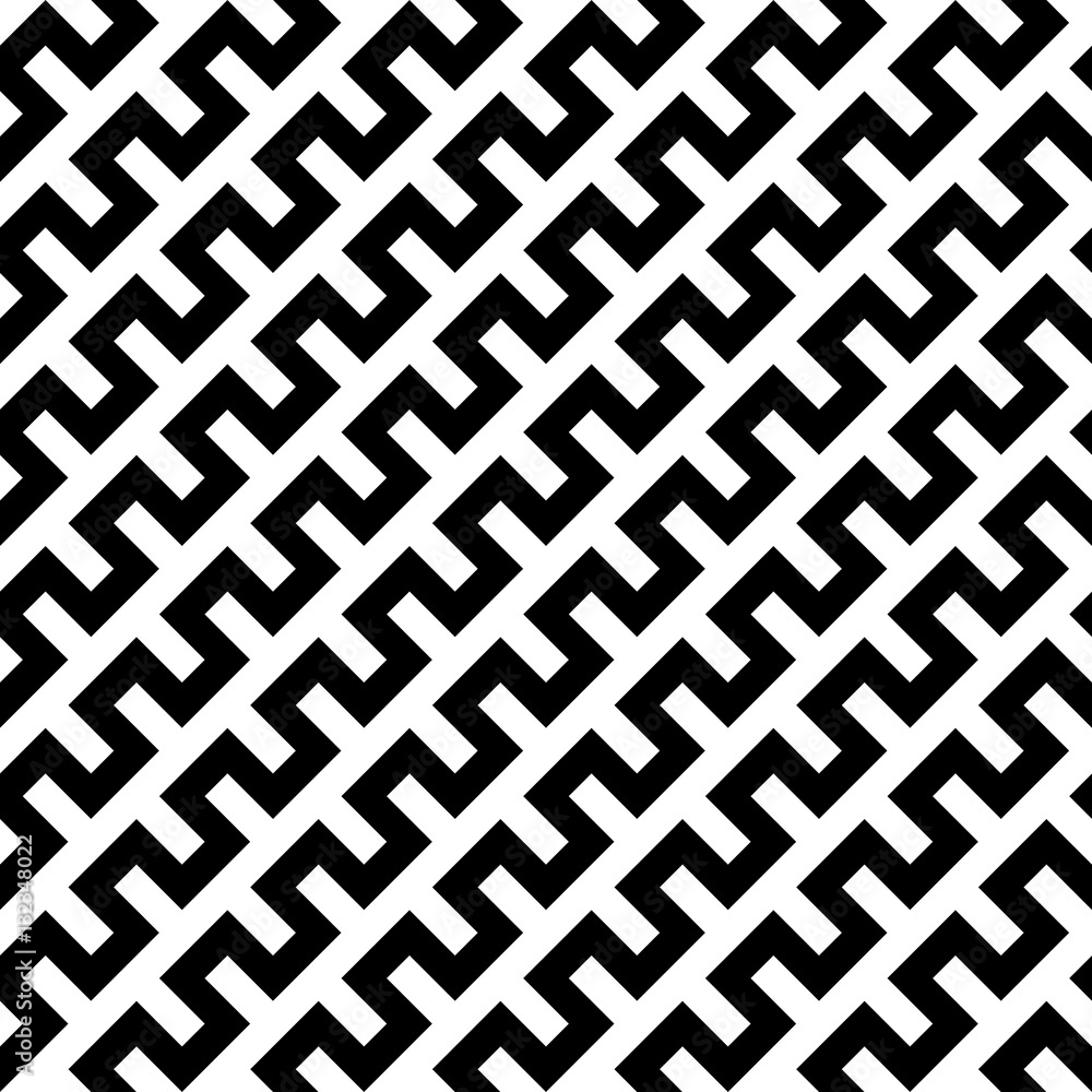 Poster black zigzag lines in diagonal arrangement. abstract background geometrical seamless pattern. vector