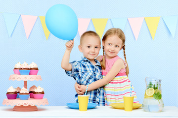 Fototapeta premium Children have a birthday party