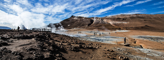 Geothermal steam coming out the ground at Hverir.