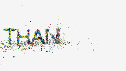 Motion graphics - thank you animation on white - Powered by Adobe