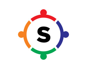 S Letter Team Work Logo