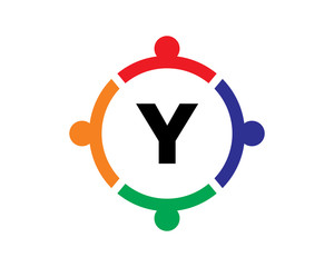 Y Letter Team Work Logo