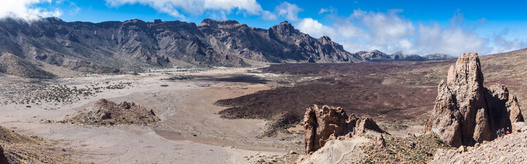 Panormamic view of the volcanic plains in Tenerife