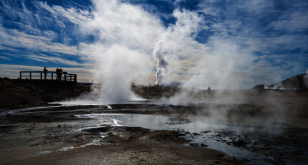 Geothermal springs and Gysers at Hverir