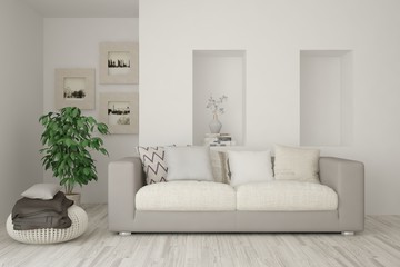 Modern interior design with sofa