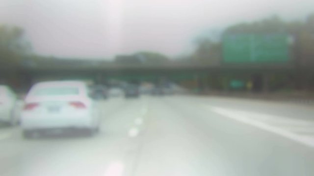 Blurry vision driving on freeway