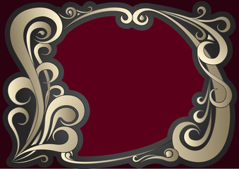 Vector illustration of vintage golden frame
