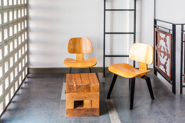 Wooden Chairs and Table in Relaxing Area