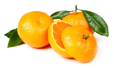 Fresh Tangerine with leaves
