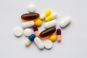 Pills isolated on a white  background 