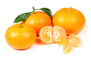 Fresh Tangerine with leaves