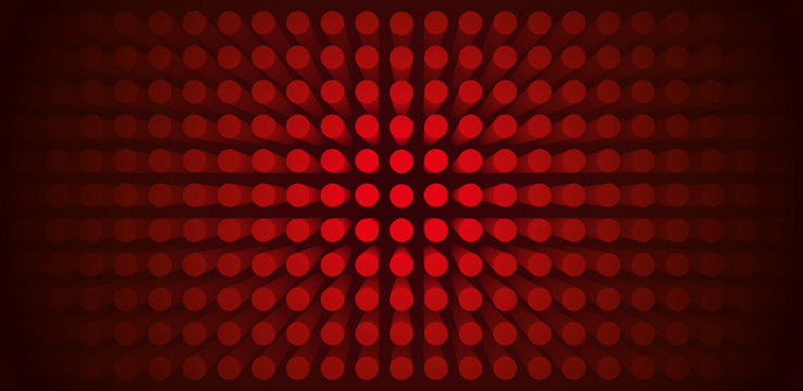 Volume abstract red background, many pillar, cylinders, 3d vector wallpaper