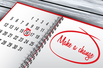 Make a Change mark on calendar, vector illustration
