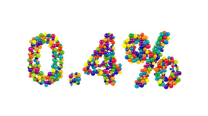 Point four percent made from colorful spheres