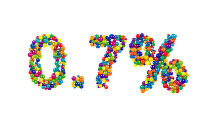Point seven percent made from colorful balls