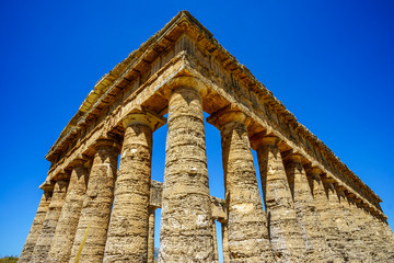 Old greek temple at Segesta, Sicily, Italy