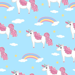 cute unicorn vector pattern